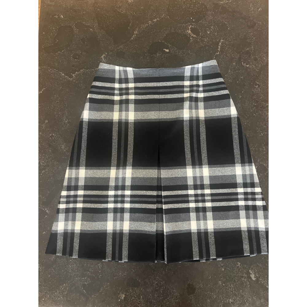 HUGO BOSS Vasanda Glen Plaid Stretch Wool Skirt in Black - Picture 2 of 5